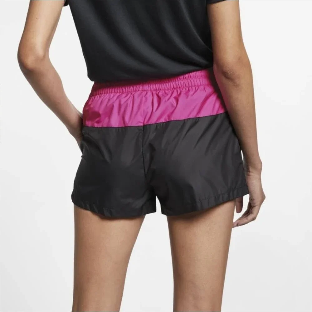 Nike Women's Heritage Sports Shorts Colorblock Black Pink Medium Soccer